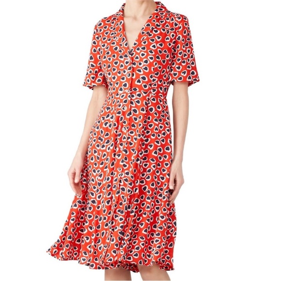 J. Crew Dresses & Skirts - NWT J. Crew Rudbeckia red heart print midi dress sz 6